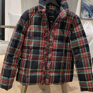 Talbots plaid puffer coat